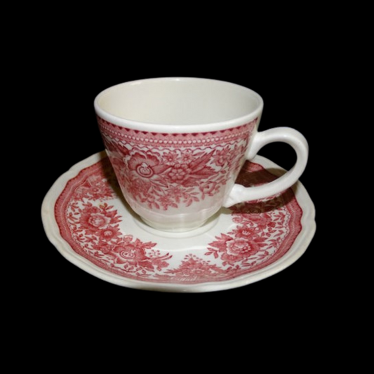 Villeroy & Boch Fasan rot: Kaffeetasse / Tasse mit Unterteller Villeroy & Boch (7120763617417)