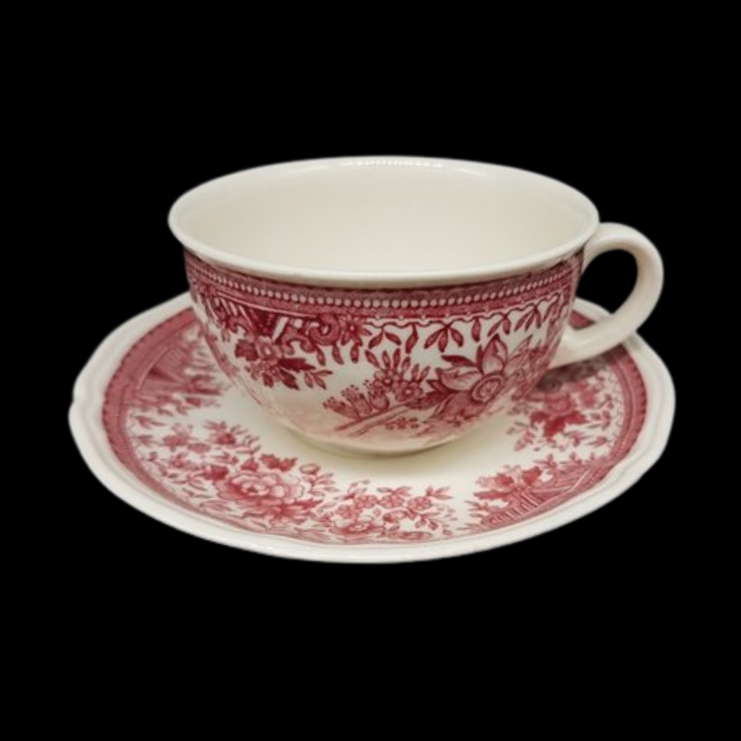 Villeroy & Boch Fasan rot: Teetasse / Tasse mit Unterteller - neuwertig Villeroy & Boch (7120763781257)