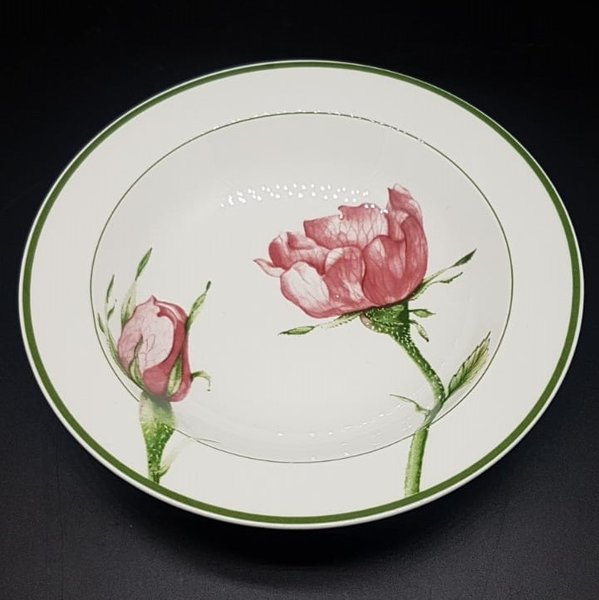 Villeroy & Boch Flora: Suppenteller / tiefer Teller - Eglantine, dunkelrot Villeroy & Boch (7121042145417)