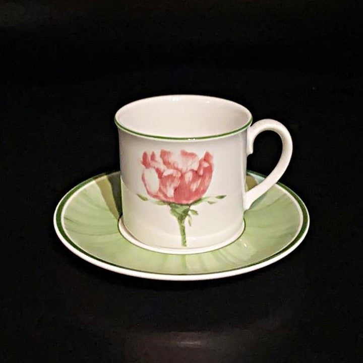 Villeroy & Boch Flora: Mokkatasse / Espressotasse mit Unterteller - Eglantine Villeroy & Boch (7121102962825)