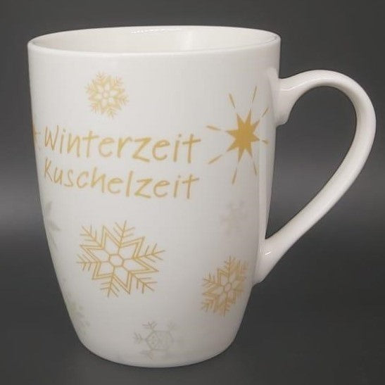 Hussel Confiserie: Kaffeebecher / Henkelbecher / hohe Kaffeetasse Hussel (7121070948489)