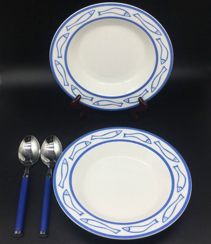 Villeroy & Boch Easy: 2 Suppenteller im Set mit 2 Suppenlöffel - mit OVP Villeroy & Boch (7120950886537)