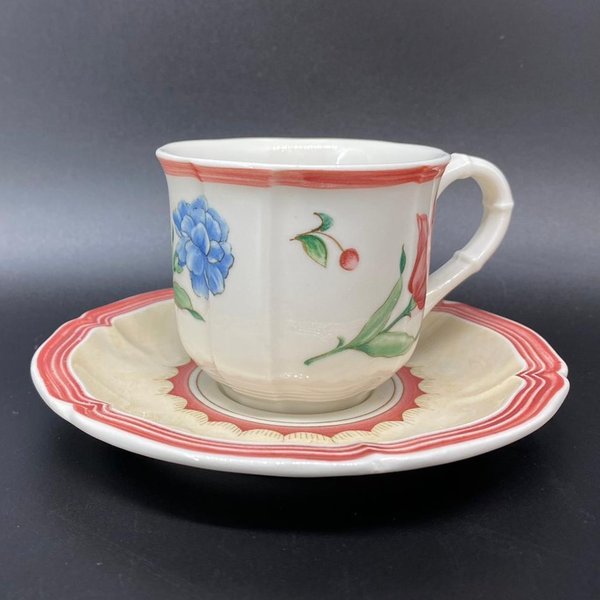 Villeroy & Boch Jardin d'Alsace Fleur: Mokkatasse / Espressotasse mit Unterteller Villeroy & Boch (7121064525961)