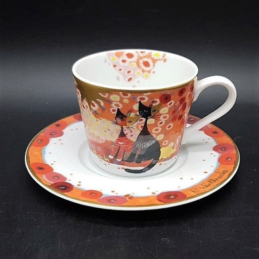 Goebel Rosina Wachtmeister: Kaffeetasse (Prato di fiori) mit Unterteller (Estate) Goebel (7120897540233)