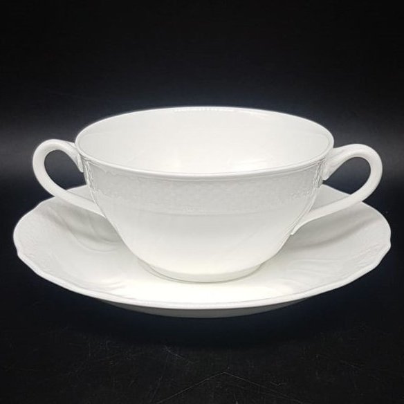 Villeroy & Boch Louisenburg: Suppentasse mit Unterteller - weiß Villeroy & Boch (7121007870089)