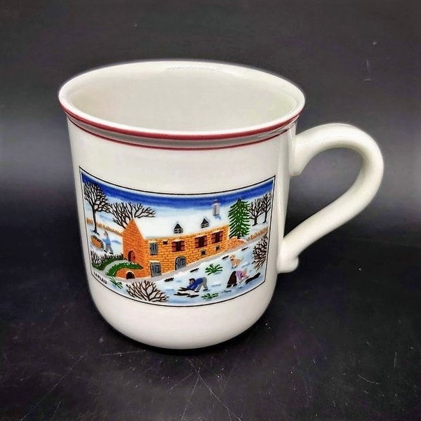 Villeroy & Boch Naif Christmas: Kaffeebecher / Henkelbecher Holz sammeln Villeroy & Boch (7120933748873)