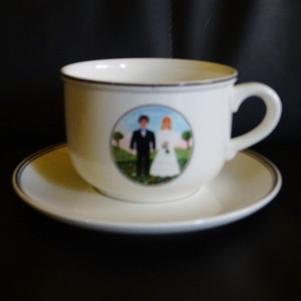 Villeroy & Boch Naif Wedding: Jumbotasse mit Unterteller / Tasse XL mit Ut - Hochzeit Villeroy & Boch (7120767385737)