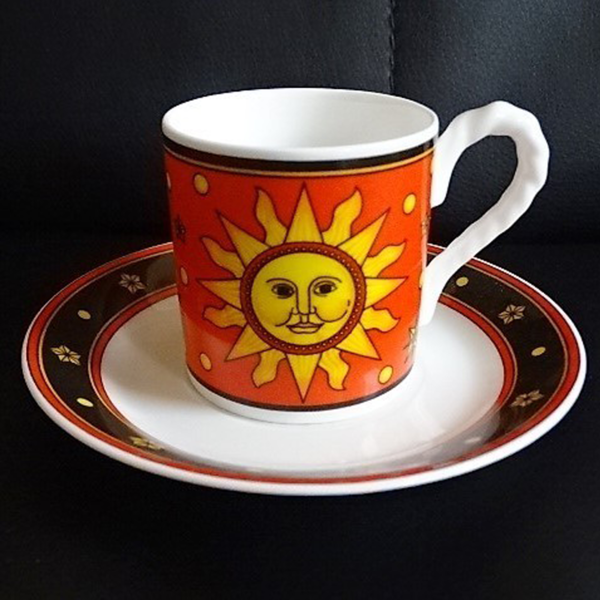 Villeroy & Boch Sun, Moon and Stars: Mokkatasse / Tasse mit Unterteller rot Villeroy & Boch (7120880369801)