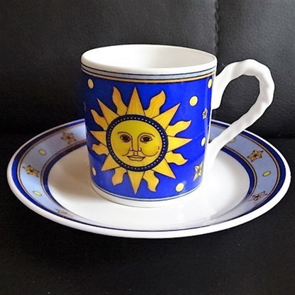 Villeroy & Boch Sun, Moon and Stars: Mokkatasse / Tasse mit Unterteller blau Villeroy & Boch (7120880533641)