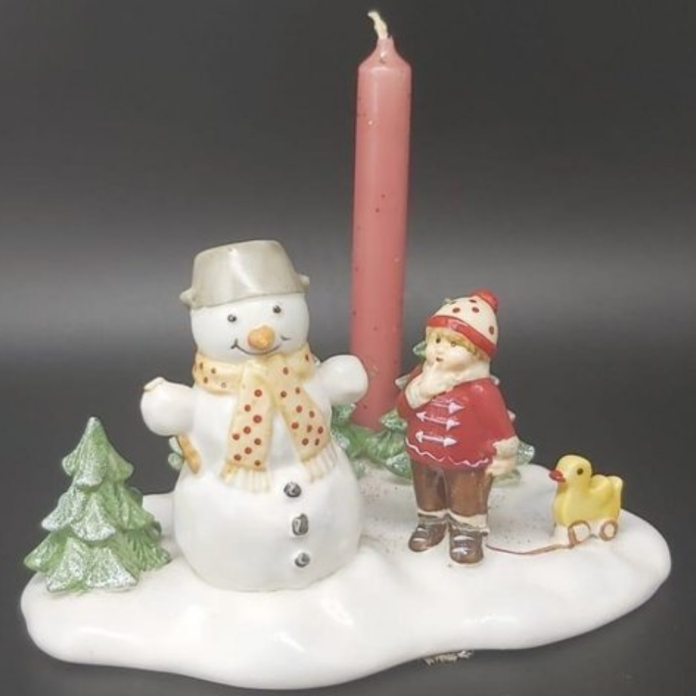 Villeroy & Boch Nostalgic Christmas Market / Village: Kinder mit Schneemann (s. Beschreibg) Villeroy & Boch (7121068916873)