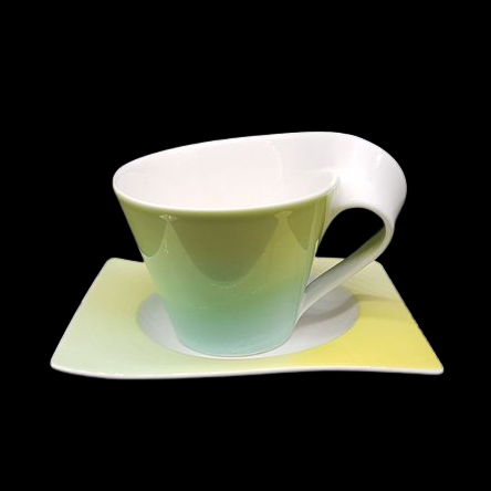 Villeroy & Boch New Wave Lagoon: Cappuchinotasse / Tasse mit Unterteller Villeroy & Boch (7120724099209)