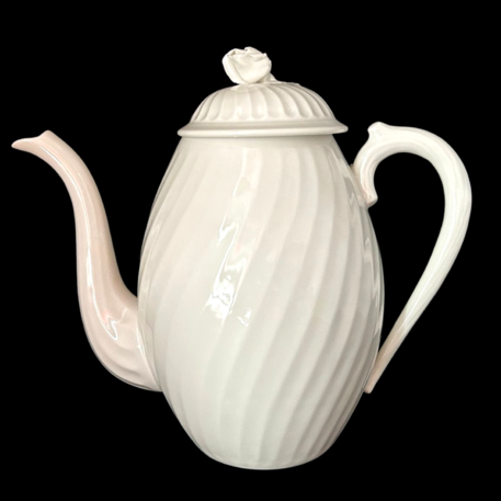 Nymphenburg Welle gerippt weiß: Mokkakanne / Kanne (7178339975305)