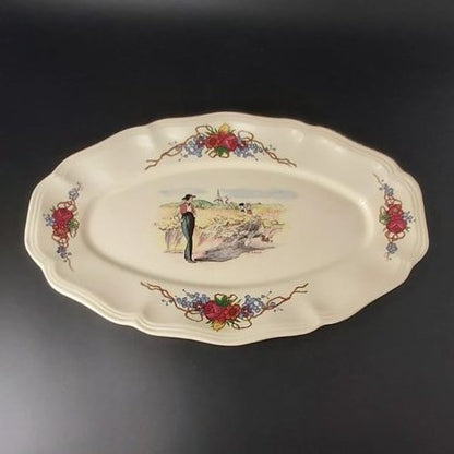 Sarreguemines Obernai France: Wurstplatte / Platte Feld - 27 cm Sarreguemines (7121092116617)