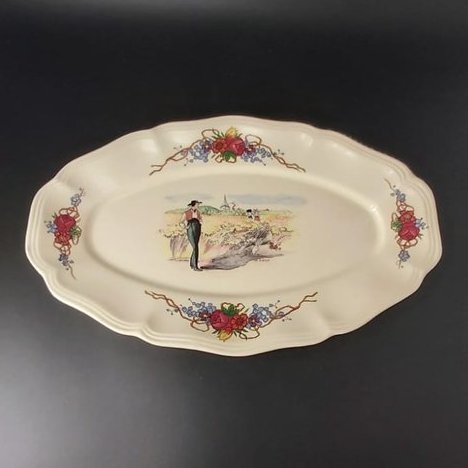 Sarreguemines Obernai France: Wurstplatte / Platte Feld - 27 cm Sarreguemines (7121092116617)