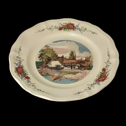 Sarreguemines Obernai France: Speiseteller / flacher Teller - Bauernhaus Sarreguemines (7121089888393)