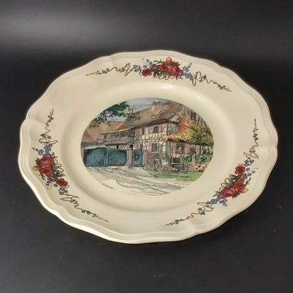Sarreguemines Obernai France: Speiseteller / flacher Teller - Haustor Sarreguemines (7121090576521)