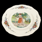 Sarreguemines Obernai France: Speiseteller / flacher Teller - Frau am Geländer Sarreguemines (7121091559561)