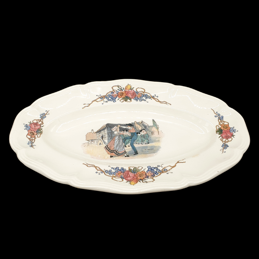 Sarreguemines Obernai France: Wurstplatte / Platte Tanz - 27 cm Sarreguemines (7121092083849)