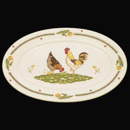 Pfalzkeramik Glückliche Hühner: Fleischplatte / ovale Platte Pfalzkeramik (7120811458697)