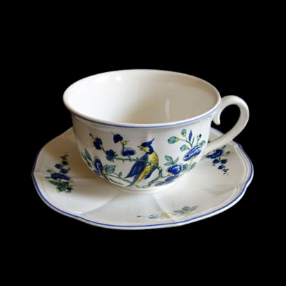 Villeroy & Boch Phoenix Blau Malva: Jumbotasse / große Tasse XL mit Unterteller Villeroy & Boch (7120907305097)