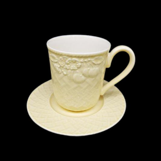 Villeroy & Boch Piemont Estivo hellgelb: Kaffeebecher / Henkelbecher mit Unterteller Villeroy & Boch (7120940302473)