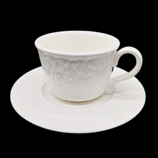 Villeroy & Boch Piemont: Jumbotasse / Frühstückstasse mit Unterteller - creme-weiß Villeroy & Boch (7120701096073)