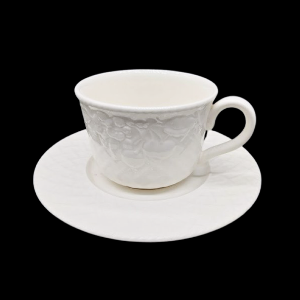 Villeroy & Boch Piemont: Kaffeetasse / Tasse mit Unterteller - creme-weiß - neuwertig Villeroy & Boch (7120701128841)