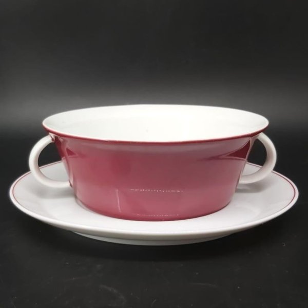 Rosenthal Secunda Purpur: Suppentasse / Schale mit Unterteller Rosenthal (7121044832393)