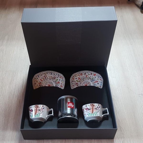 Rosenthal Flash James Rizzi: Cappuccino-Set (Kaffeetasse, Unterteller & Dose), 5 Teile - OVP Rosenthal (7121056301193)