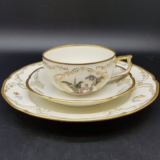 Rosenthal Classic Rose: dreiteiliges Teegedeck - Höroldt Arkadien Rosenthal (7120722034825)