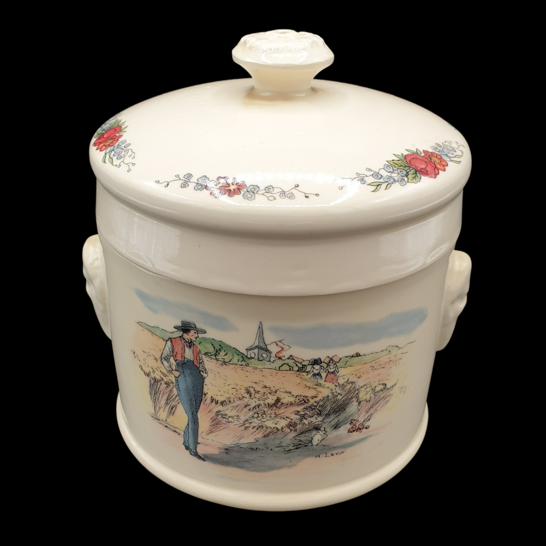 Sarreguemines Obernai France: Deckeldose / Dose - 14,5 cm Obernai (7120713580681)