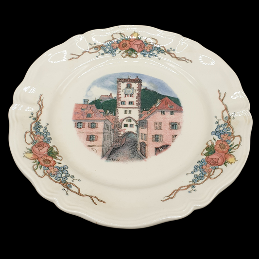 Sarreguemines Obernai France: Brotteller / kleiner Teller - Stadttor Sarreguemines (7121091920009)