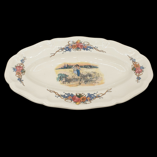 Sarreguemines Obernai France: Fleischplatte / Platte - ca 27 cm - Paar im Feld Porzellanladen.online (7120714170505)