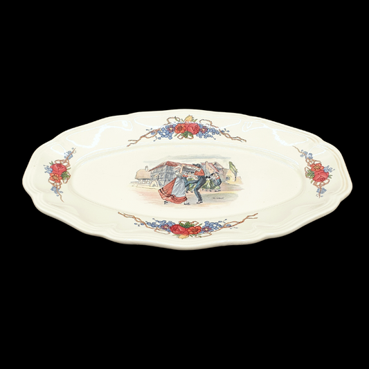Sarreguemines Obernai France: Fleischplatte / Platte - ca 28 cm - Tanz Sarreguemines (7121091068041)
