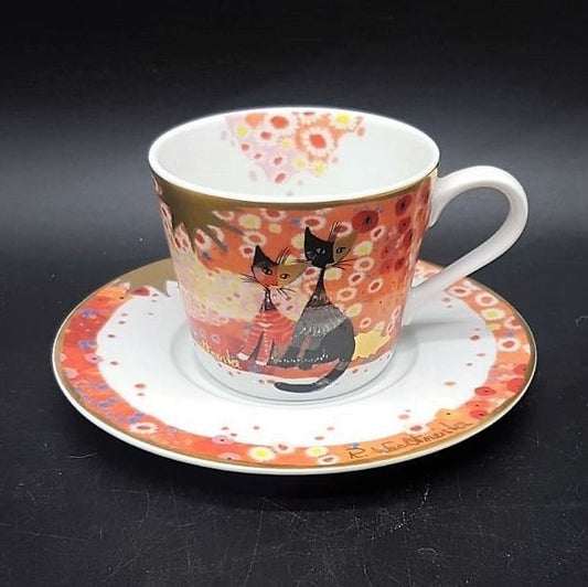 Goebel Rosina Wachtmeister: Kaffeetasse / Tasse mit Unterteller - Prato di fiori Goebel (7120897474697)