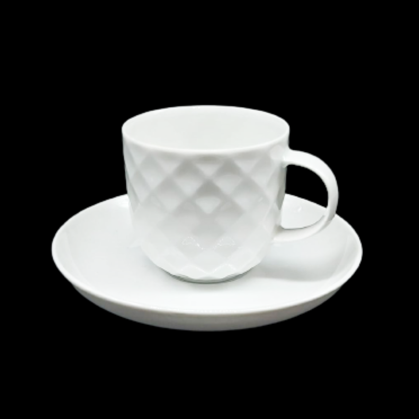 Thomas Holiday Weiss: Teetasse / Tasse mit Unterteller Rosenthal (7121103454345)