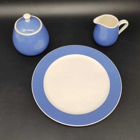 Villeroy & Boch Zürich blau/weiß: Kuchenteller / Zuckerdose / Milchkännchen im Set Porzellanladen.online (7120961699977)