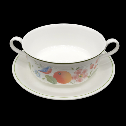 Villeroy & Boch Orangerie: Suppentasse mit Unterteller - Griffe hochkant Villeroy & Boch (7120951967881)