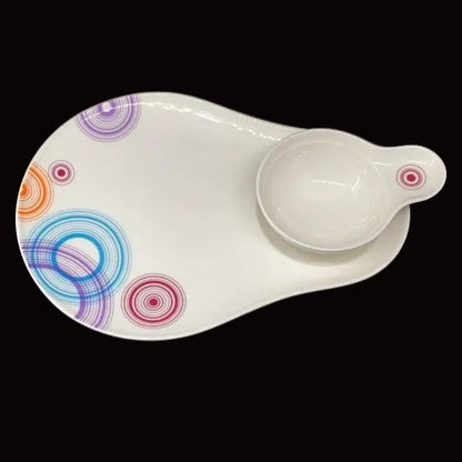 Villeroy & Boch Vivo Lucky Loop: Servierplatte mit Dipschale Villeroy & Boch (7121045848201)