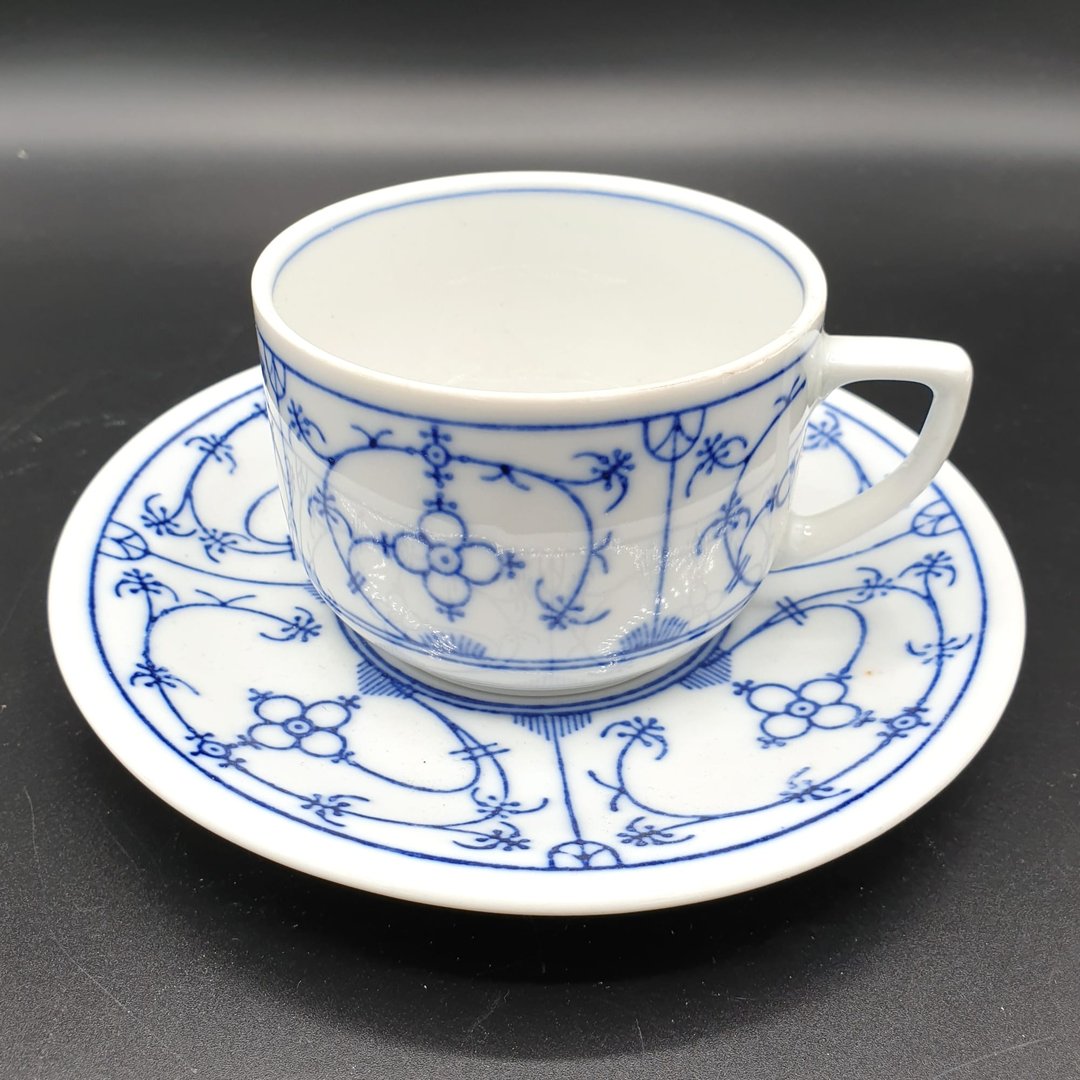 Winterling Strohblume Indisch Blau:  Kaffeetasse / Tasse mit Unterteller Winterling (7121037000841)