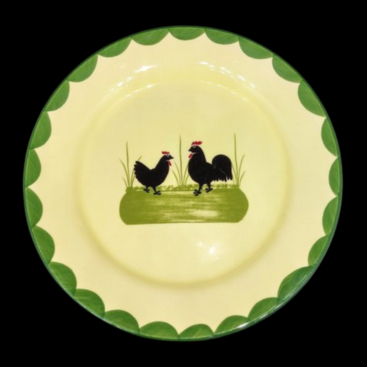 Zeller Keramik Hahn und Henne: Kuchenteller / Dessertteller / Frühstücksteller - gebraucht Zeller Keramik (7120758145161)