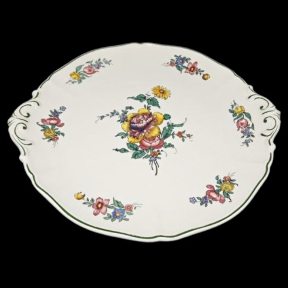 Villeroy & Boch Alt Strassburg: Kuchenplatte / Tortenplatte mit Griffen Strohblume Villeroy & Boch (7120866705545)