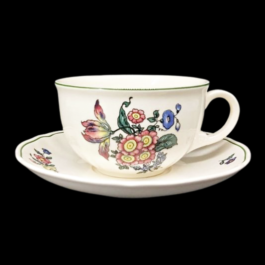 Villeroy & Boch Alt Strassburg: Teetasse / Tasse hoch mit Unterteller Blumenstr ( Verfärb) Villeroy & Boch (7120904487049)