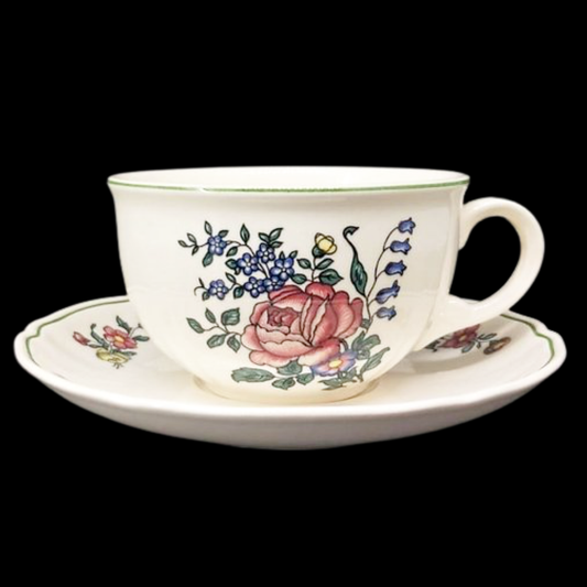 Villeroy & Boch Alt Strassburg: Teetasse / Tasse hoch mit Unterteller Rose Villeroy & Boch (7120903995529)