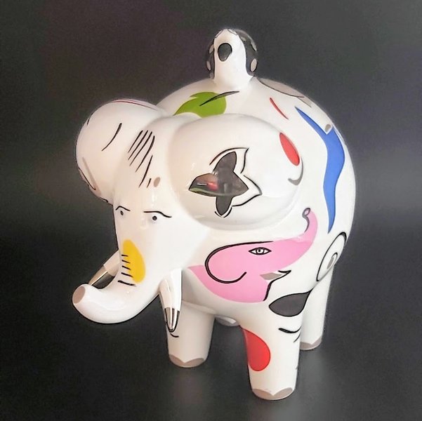 Villeroy & Boch Animal Park: Elefant, groß, mit Vogel .- Jumbo Villeroy & Boch (7120948494473)