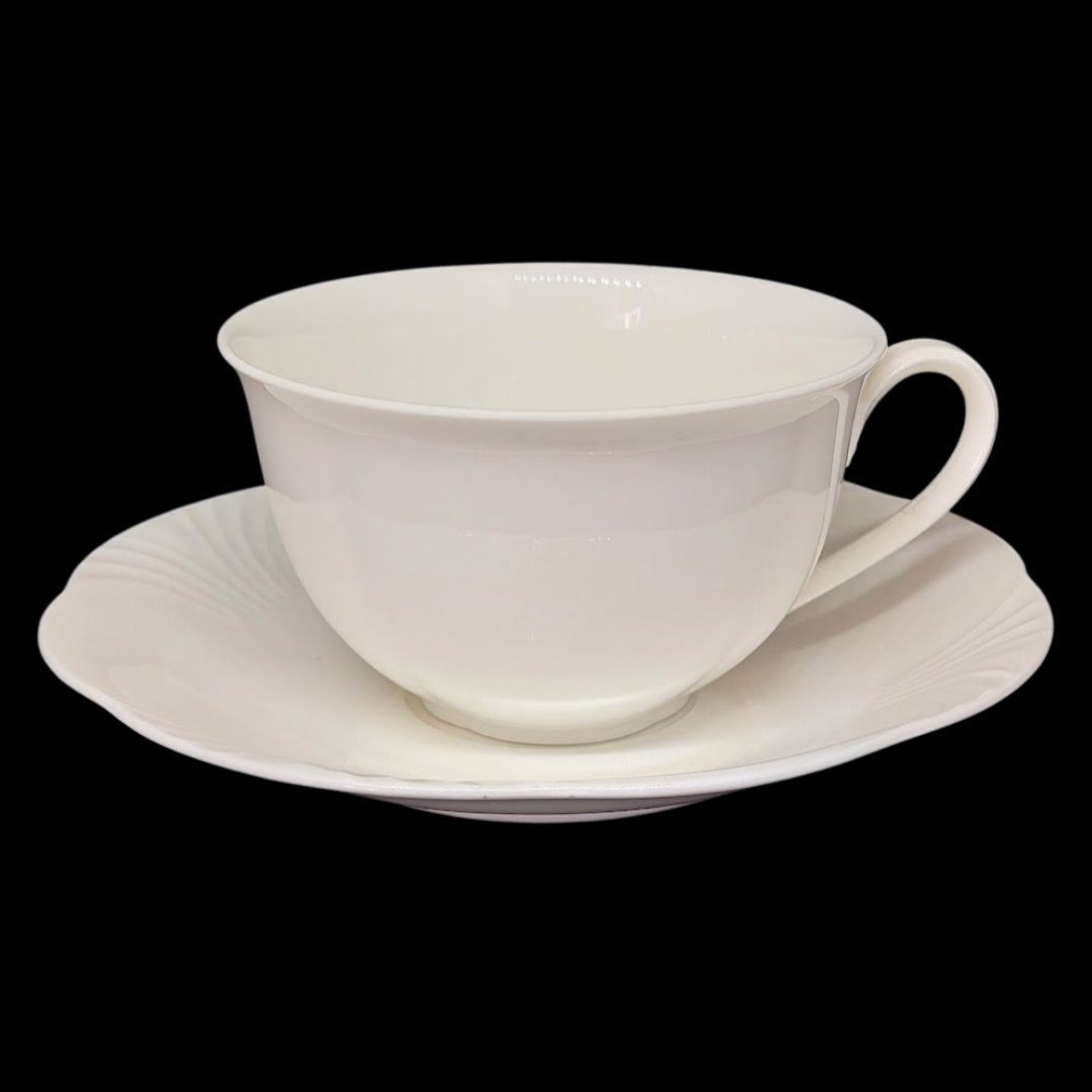 Villeroy & Boch Arco weiss: Jumbotasse / große Tasse mit Unterteller - neu Villeroy & Boch (7121006723209)