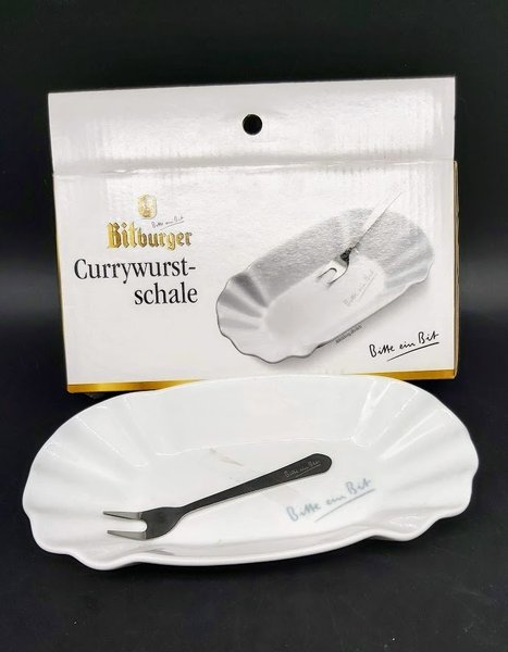 Bitburger Currywurstschale aus Porzellan mit Piekser - neu und OVP Porzellanladen.online (7120915890313)