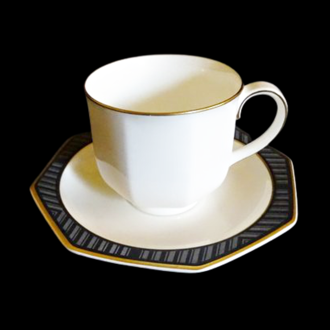 Villeroy & Boch Black Pearl: Kaffeetasse / Tasse mit Unterteller Villeroy & Boch (7120728064137)