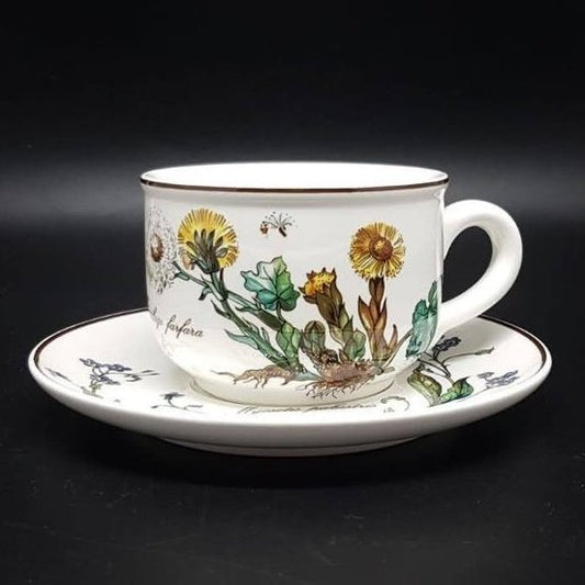 Villeroy & Boch Botanica: Teetasse / Tasse mit Unterteller - gebraucht Villeroy & Boch (7120978051209)