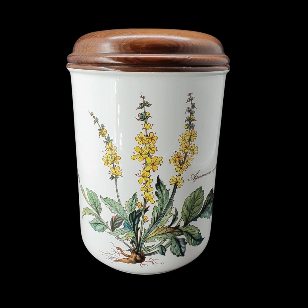 Villeroy & Boch Botanica: Haushaltsdose / Vorratsdose mit Holzdeckel - ca 17 cm Agrimonia eupatoria Villeroy & Boch (7121072062601)